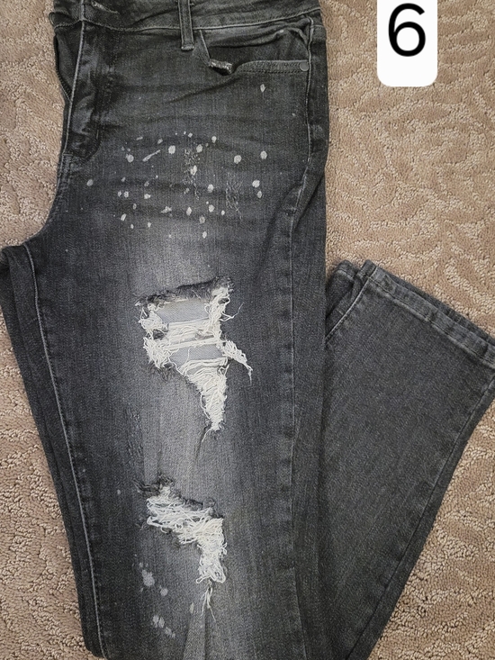 Judy Blue Denim - Judy Blue Black Distressed Boyfriend Jeans with Paint-Splatter